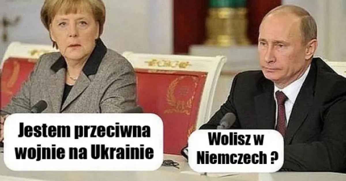Wojna w Ukrainie 2022. Putin i Angela Merkel. 