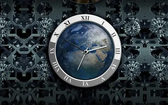 Zegar, który na tarczy ma planetę Ziemię